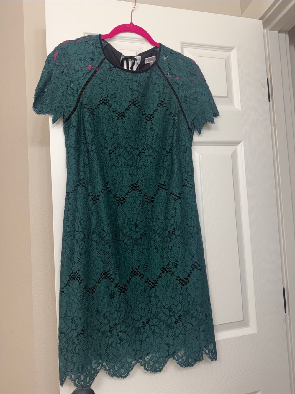 Chelsea28 Teal Green Lace Mini Dress